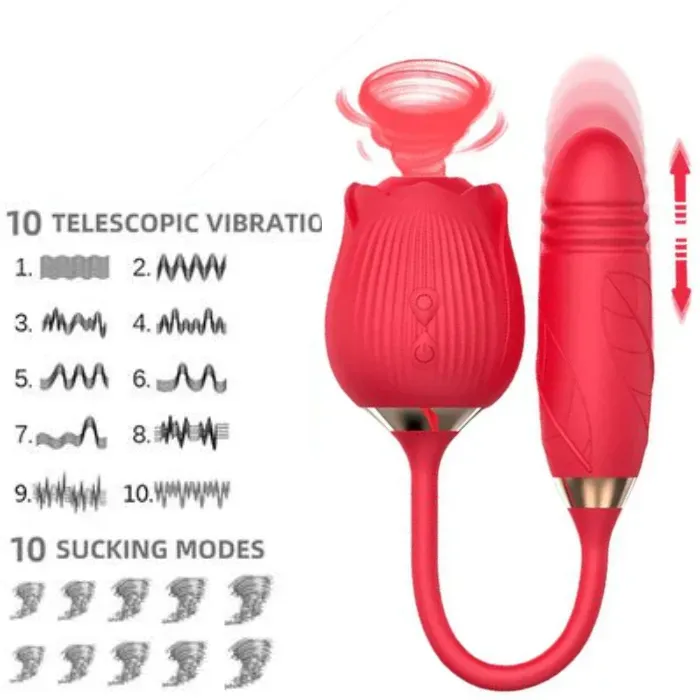 Vibrador Rosa Consolador De Lujo 2 En 1 Punto G Y Clítoris Juguete Sexual 