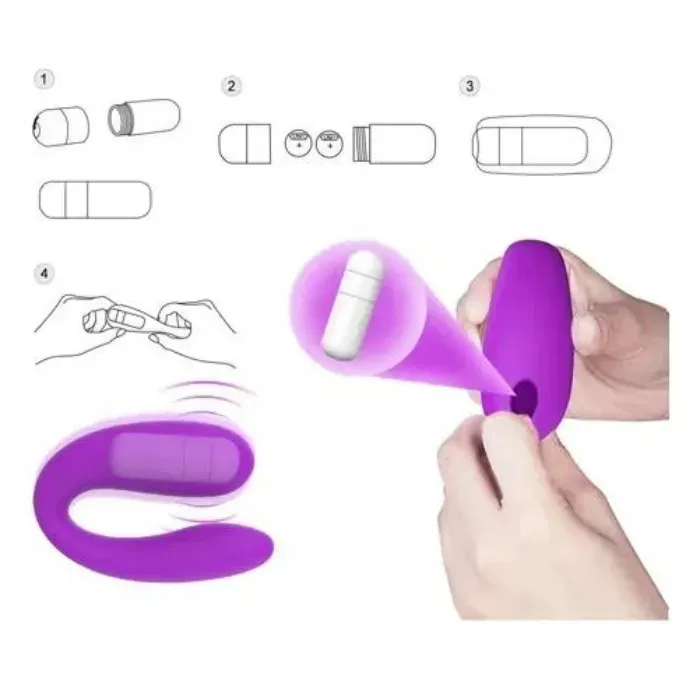 Vibrador Doble Estimulo Forma U Vebe De Pilas