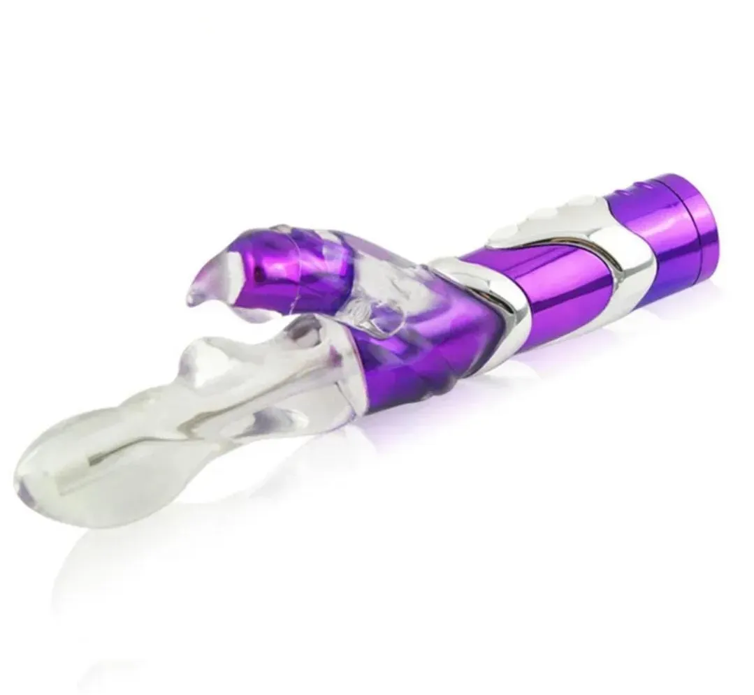 Vibrador Consolador Doble Estimulo Punto G Purple De Pilas