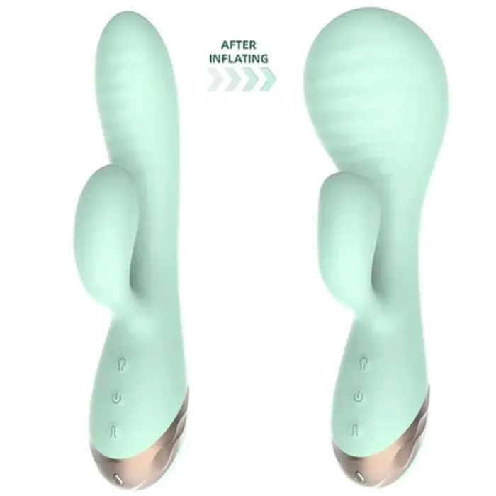 Vibrador Consolador Con Cabezal Inflable Doble Estimulo