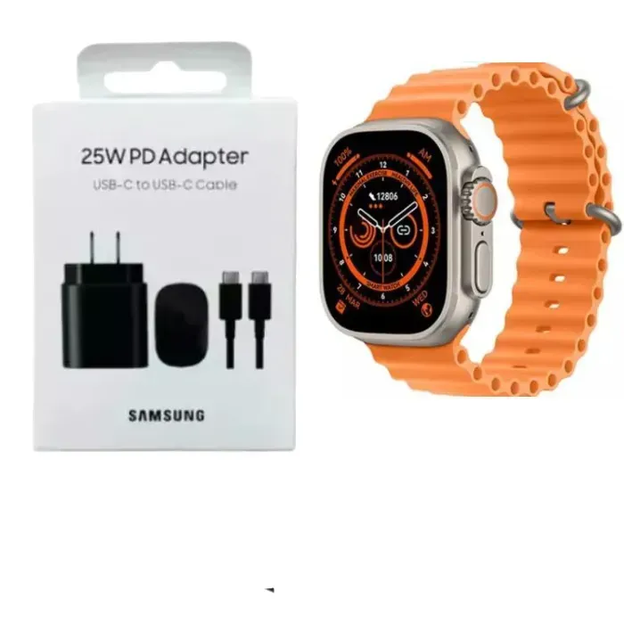 Reloj Inteligente T800 Ultra Smartwatch Smartwatch T800 Ultra Doble Correa +cargador Samsung 25w Carga Rápida 