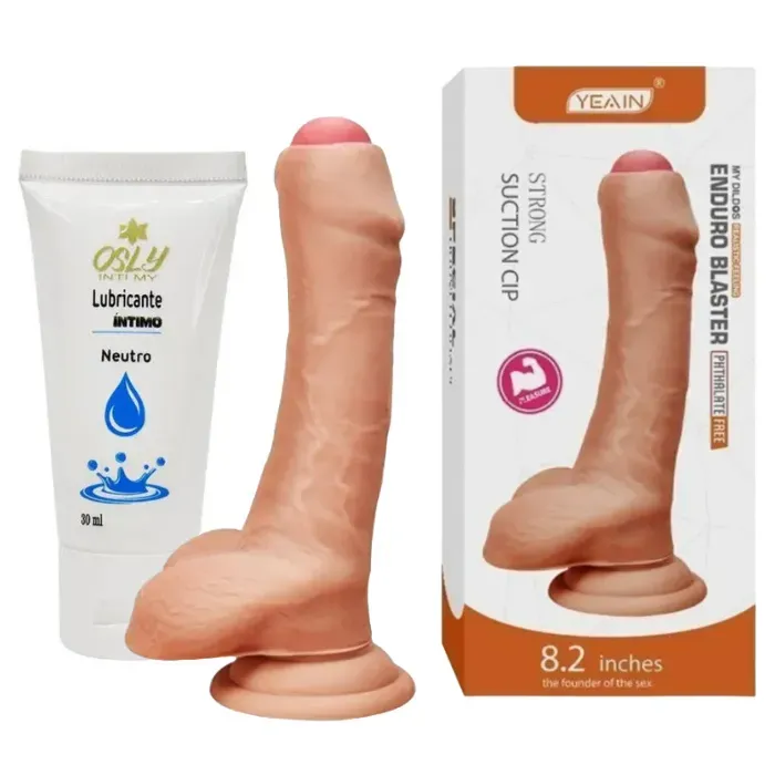 Dildo Consolador Realista Con Prepucio No Deslizable 8,2 + Lubricante Neutro A Base De Agua Osly Intimy 30 Ml