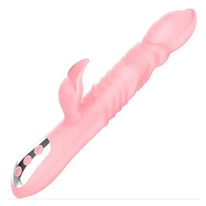 Vibrador Doble Estimulacion De Lujo Con Calefaccion Función Telescopio Y Lengua