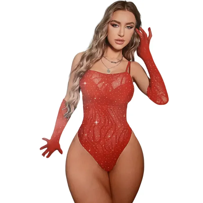 Lencería Malla Erotica Sexy Body Vestido Red