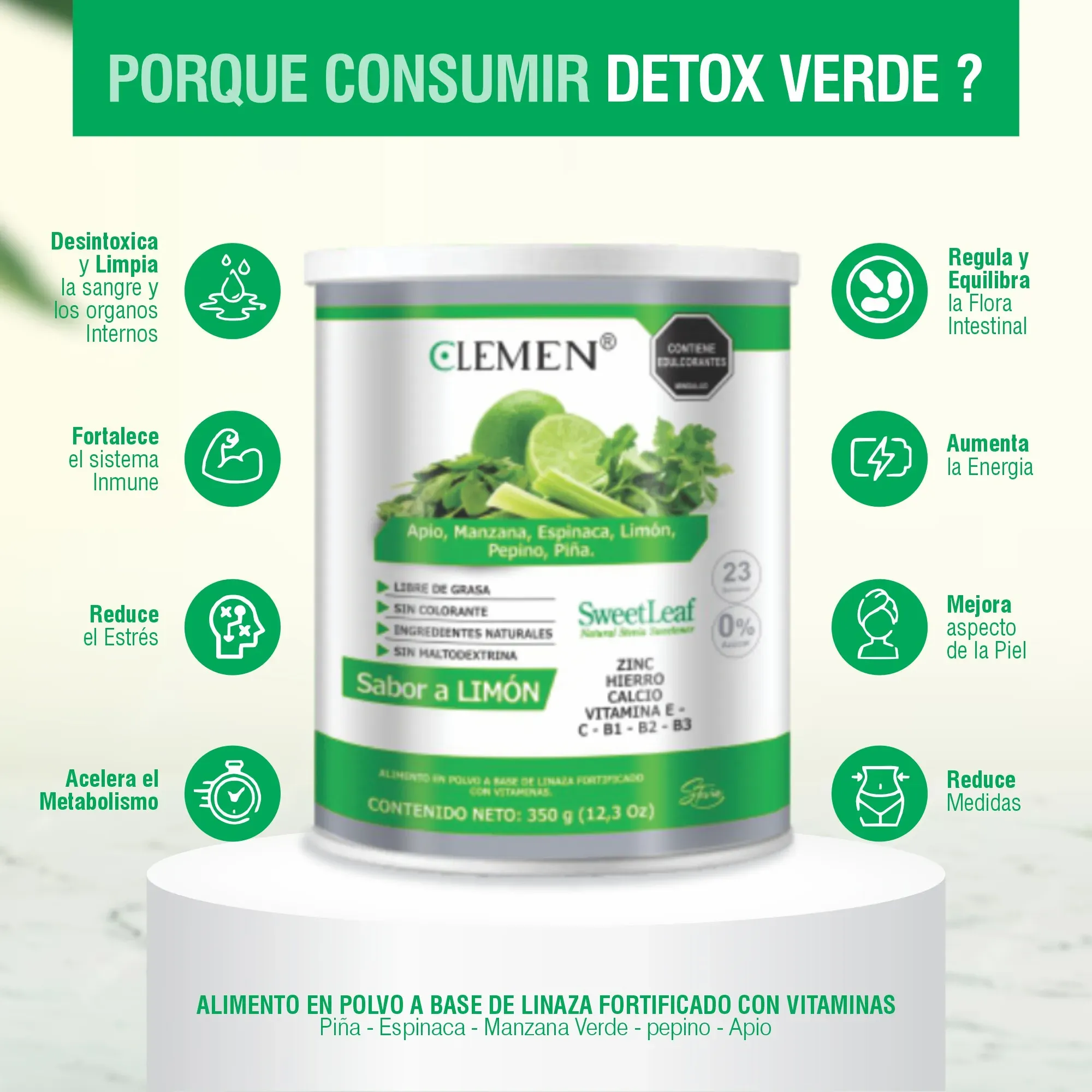 Detox Verde Jugo Antioxidante Desintoxificante