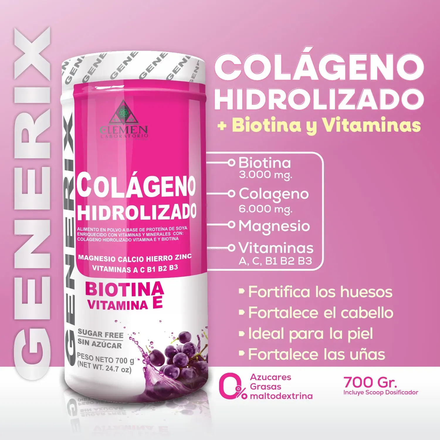 Colageno + Biotina x 2 Tarros de 700 gr.