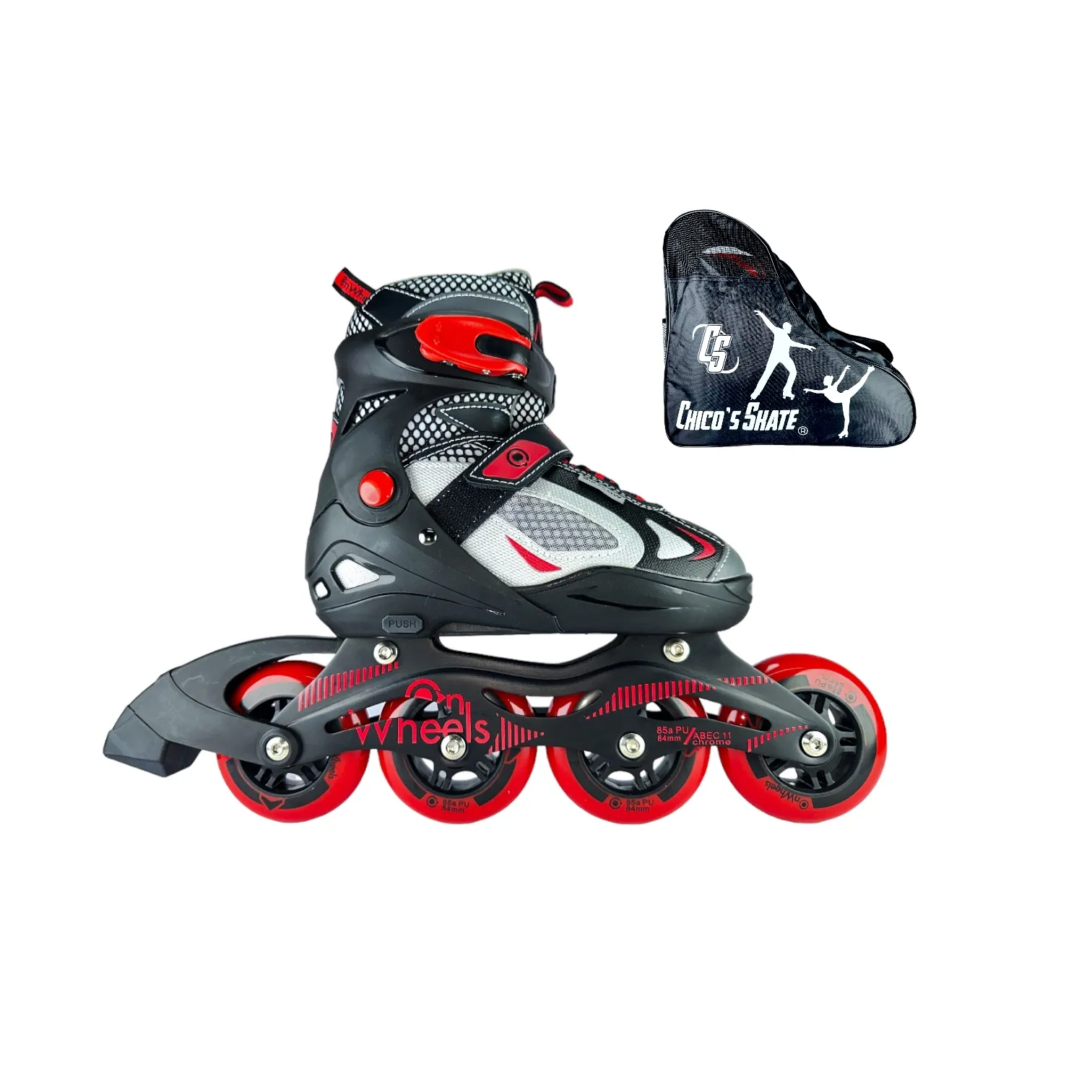 Patines En Linea Semiprofesionales Ajustables Onwheels Rojo