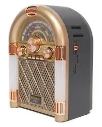 Radio portátil  M-68BT 3-Band AM FM, tarjeta TF y MP3 reproductor, altavoz recargable, diseño retro de Bluetooth, las luces del escenario