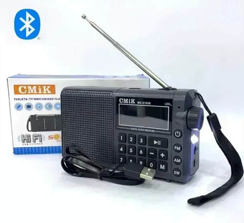 Radio Multibanda Am Fm Sw Recargable Portatil Mp3 Digital