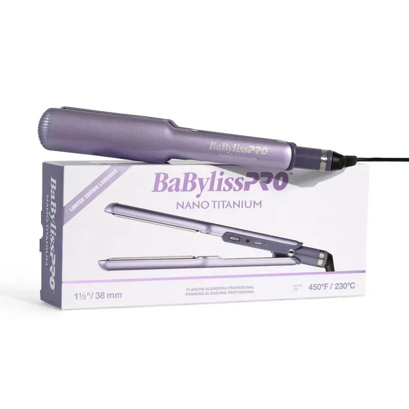 Plancha Profesional BabyLiss Nano Titanium Análoga Lavanda 1 ½