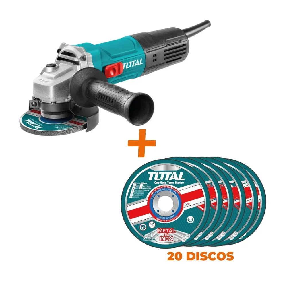 Pulidora / Esmeriladora Industrial 4 1/2 750 W + 20 Discos Marca Total