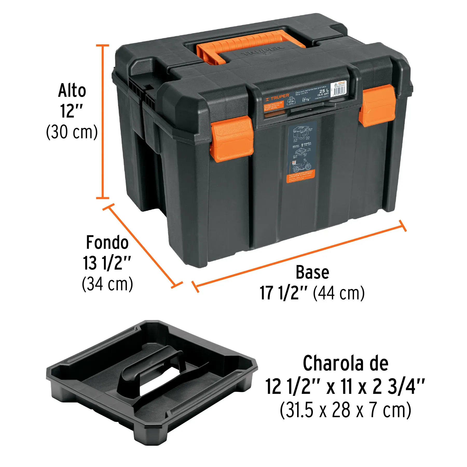 Caja Para Herramienta, Profunda De 17"x12", Marca Truper