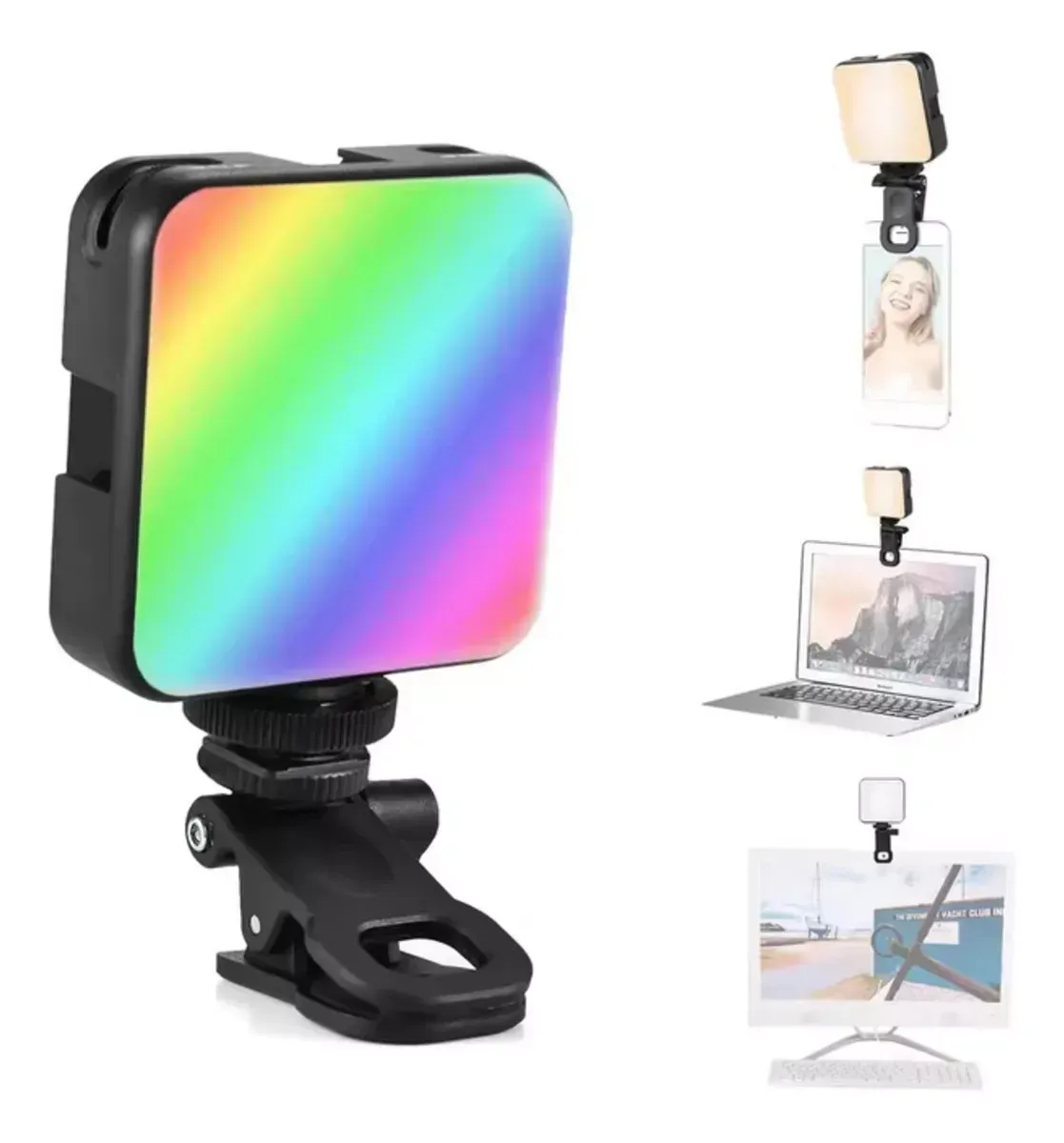 Iluminador Luz Led Rgb Panel Fotografía Video Recargable Usb