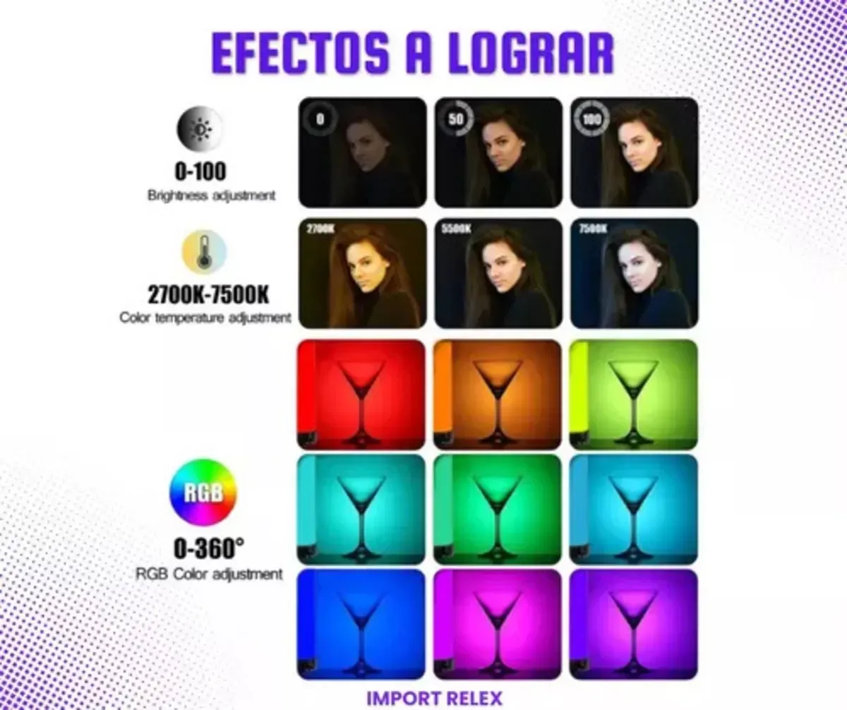 Barra Tubo Luz Led Rgb Fotografía Profesional Recargable Usb