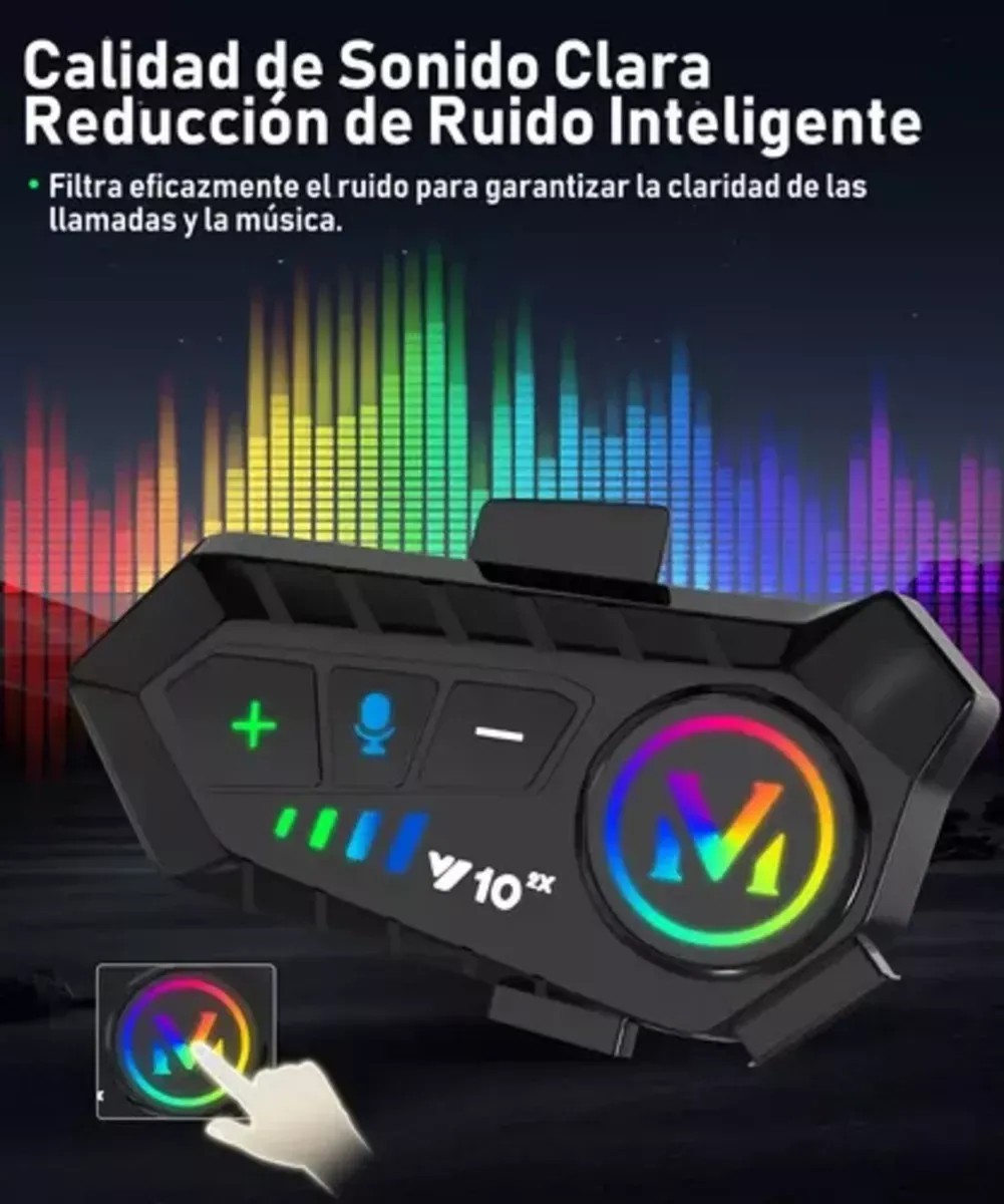 Intercomunicador Real Audífonos Bluetooh Para Casco Moto