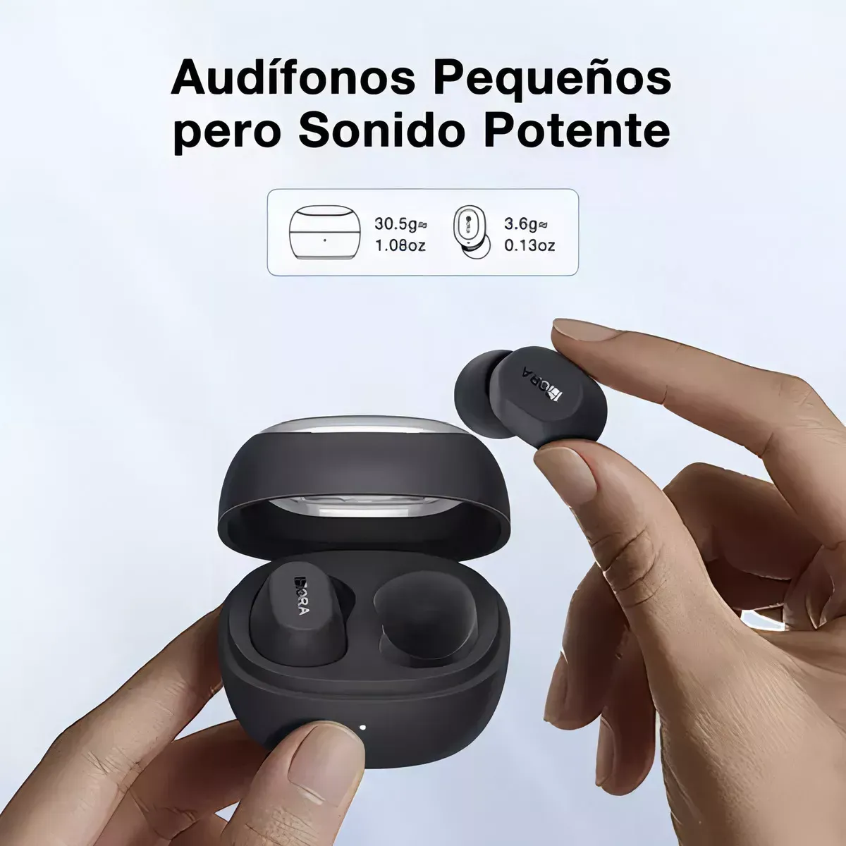 Audifonos Inalambricos 1hora Bluetooth 5.3 In Ear Manos Libres 1-hora Aut208 Color Negro