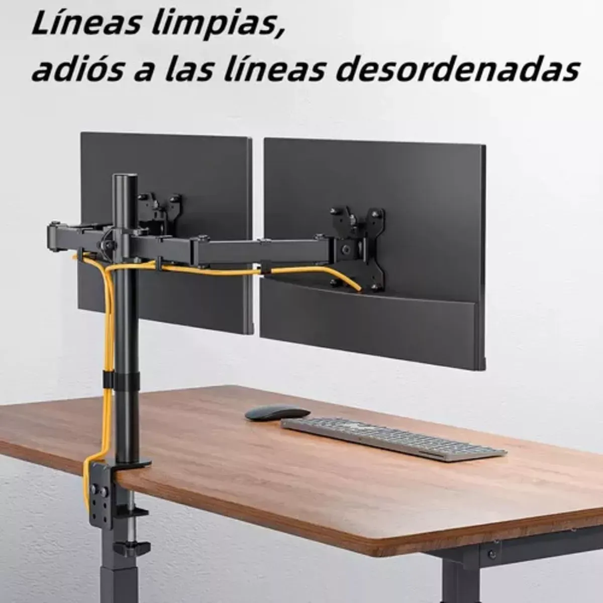 Soporte Brazo Doble Para 2 Monitores 13-32 Base Escritorio