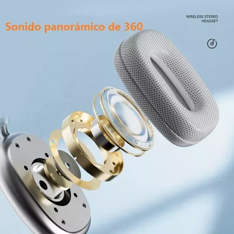 Audífonos Inalámbrico Diadema Con Microfono Bluetooth 400mah Color Plateado Color De La Luz Plateado