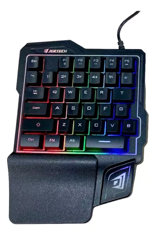 Teclado Gamer Retroiluminado Conexión A Una Mano Usb