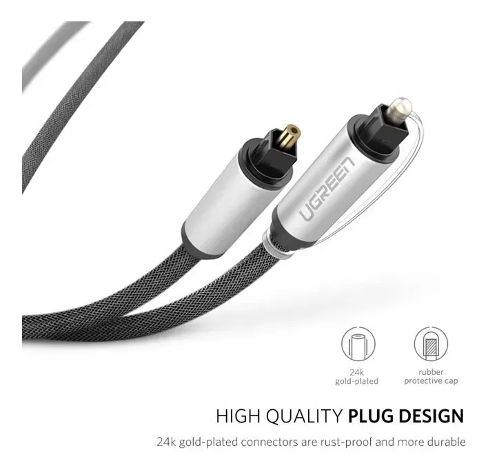 Cable Audio Optico Digital Toslink 3m Nylon Ugreen Universal