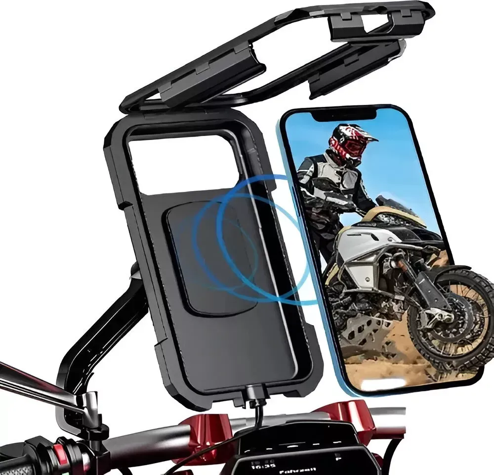 Soporte Base Para Celular Impermeable Espejo Moto Universal