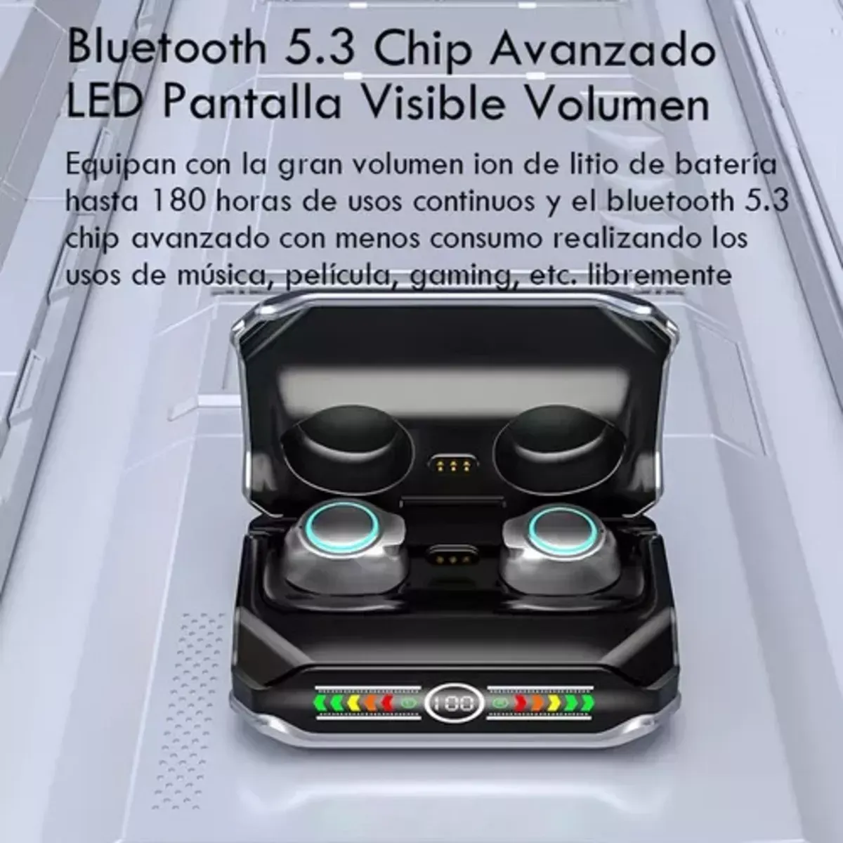 Audífonos In-ear Inalámbricos Bluetooth Luz Led Power Bank