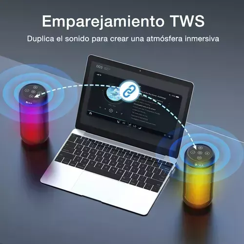 Parlante Bluetooth Inalámbrico Led Portátil Audio Rítmico