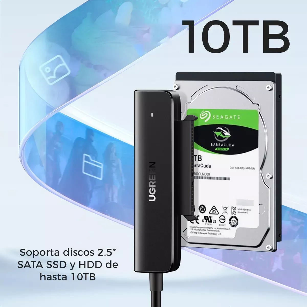 Cable Adaptador Sata A Usb C 3.0 Disco Duro 2.5 Ssd Ugreen