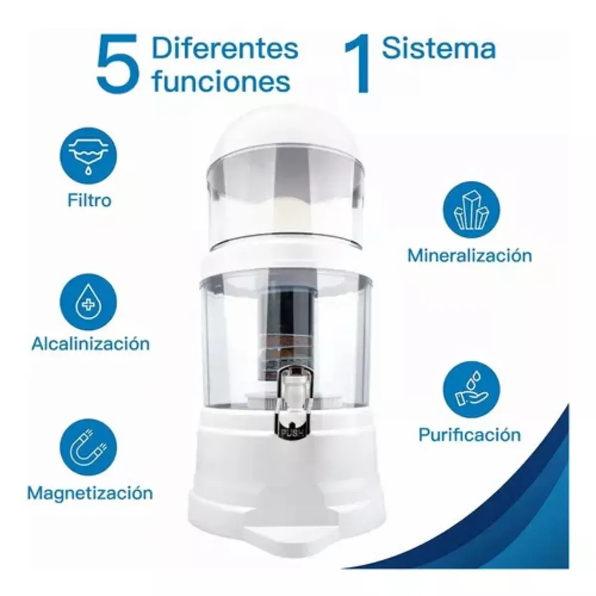 Filtro De Agua Purificador Alcalino Mineralizador100% Natural  14 Litros