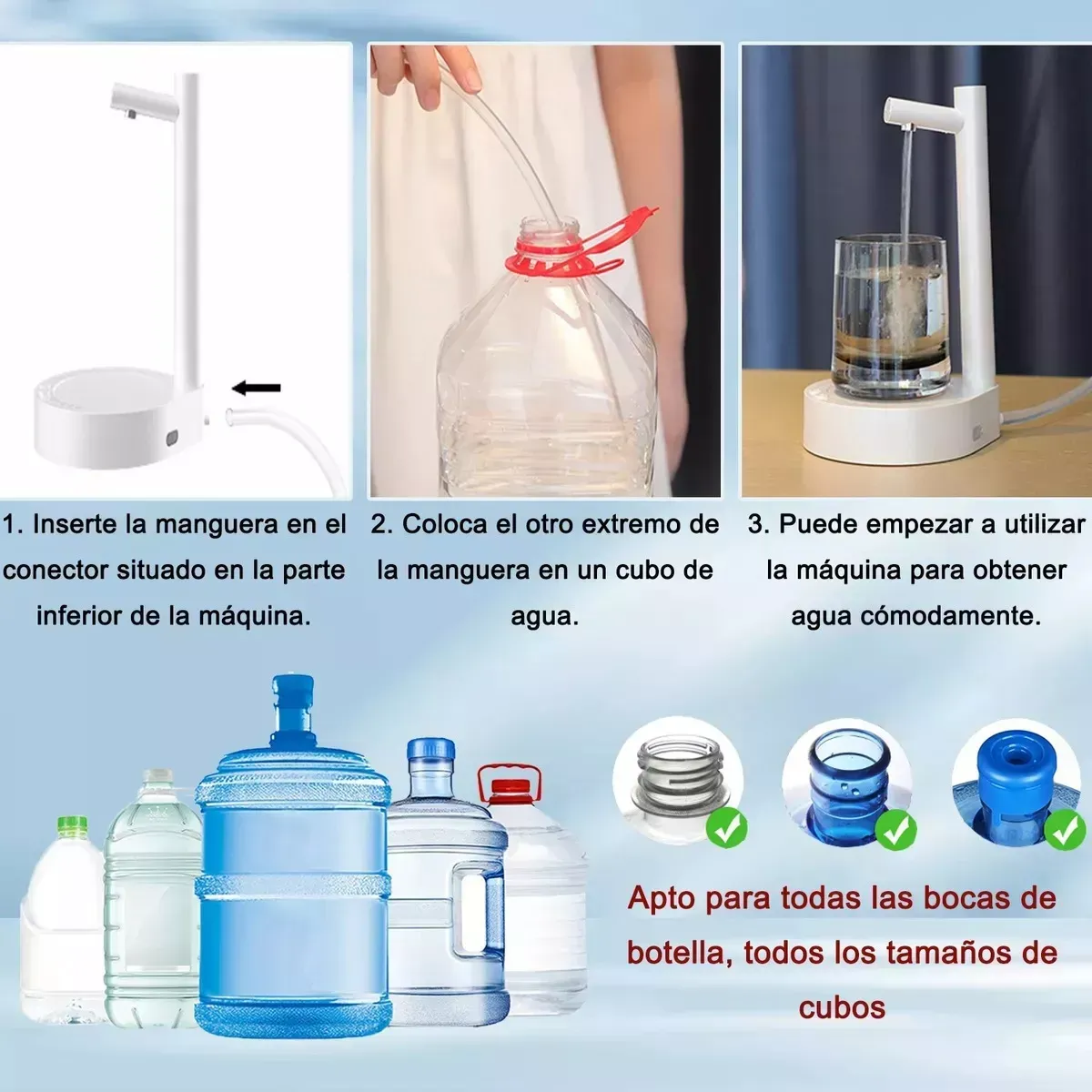 Dispensador Agua Recargable Eléctrico Botellón Con Medidor