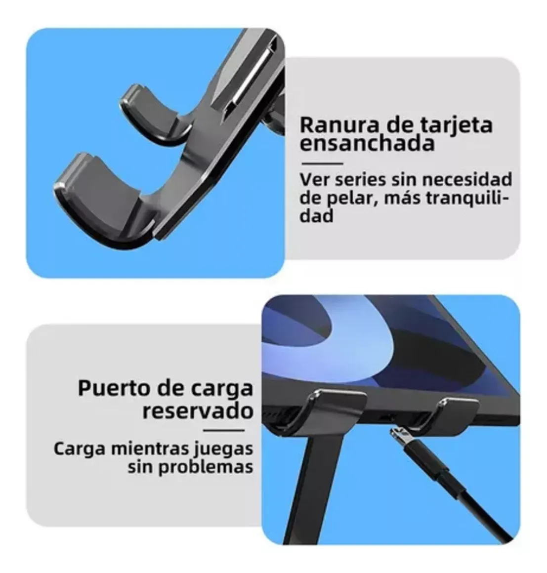 Base Soporte Tablet Ajustable Giratorio 360° Universal Metal