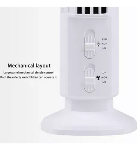 Ventilador De Torre Eléctrico Recargable Luz Led Portátil Hogar Oficina Universal