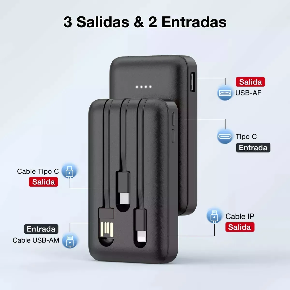 Power Bank 5000mah Batería Portátil Rápida Multi Universal