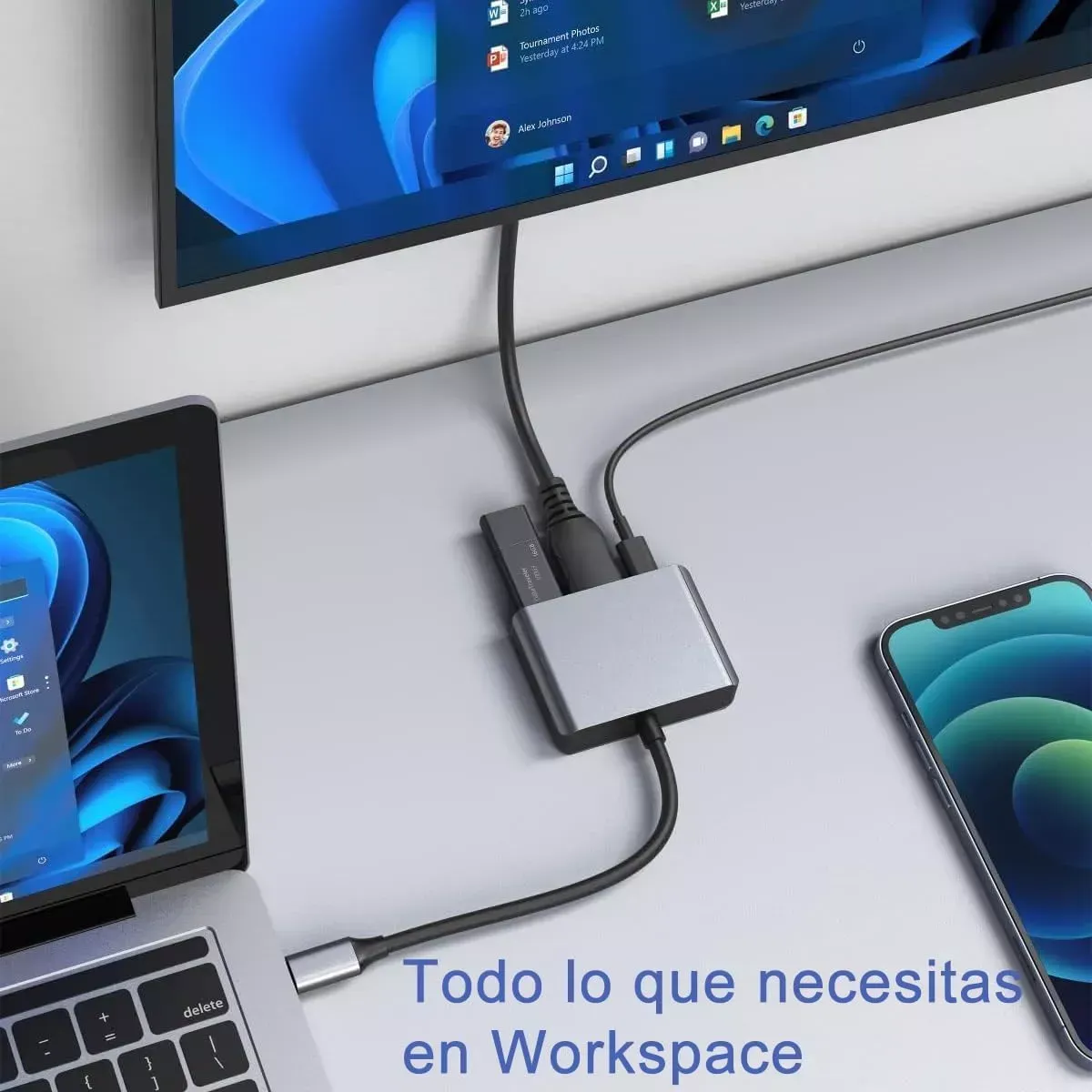 Adaptador Convertidor Usb 3.0 Tipo C A Hdmi 4k 3 En 1