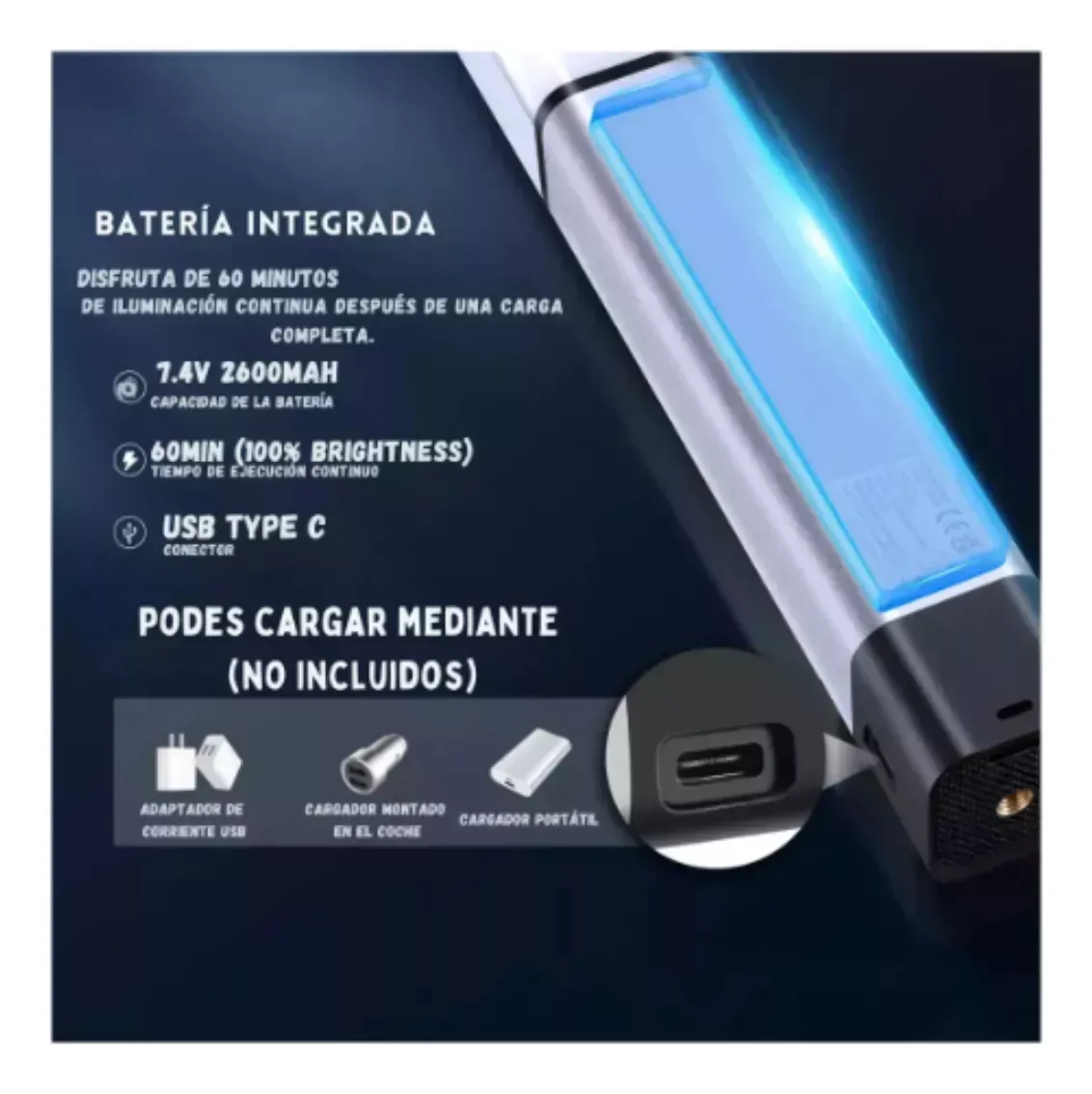 Barra Luz Led Fotografía Rgb Portátil Recargable + Tripode