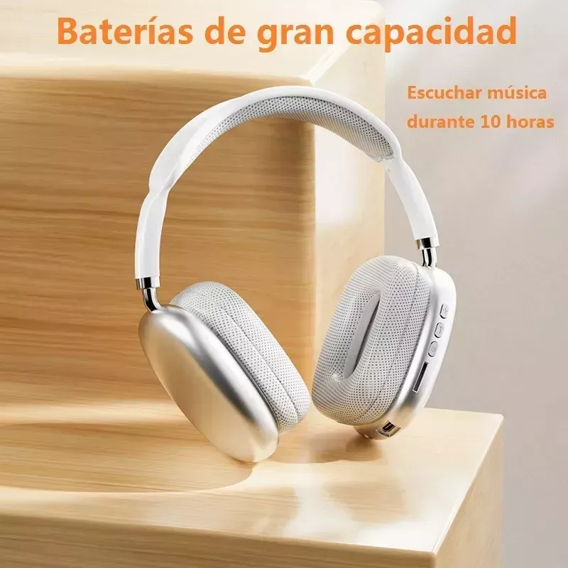 Audífonos Inalámbrico Diadema Con Microfono Bluetooth 400mah Color Plateado Color De La Luz Plateado