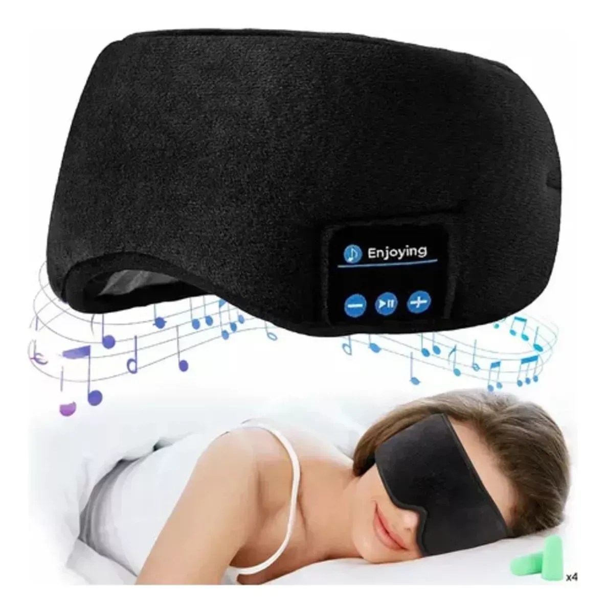 Antifaz Cubre Ojos Ajustable Para Dormir Bluetooth Musica