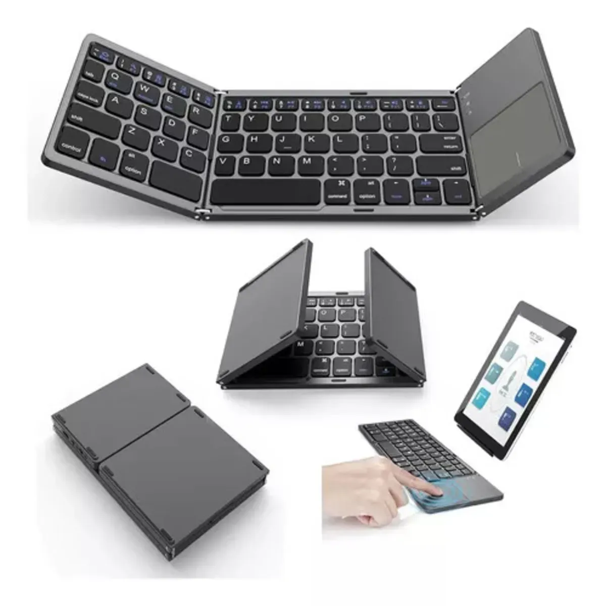 Mini Teclado Inalámbrico Bluetooth Plegable Con Panel Táctil