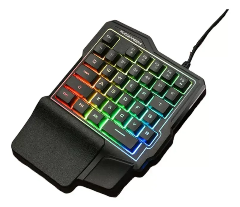 Teclado Gamer Retroiluminado Conexión A Una Mano Usb