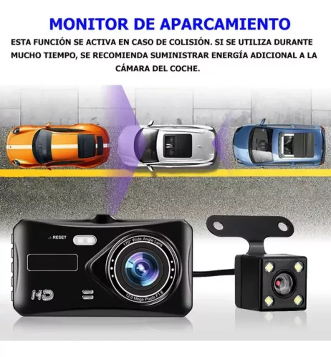 Cámara Video Para Carro Pantalla Táctil Hd 1080p + Trasera