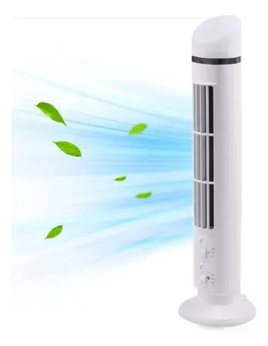 Ventilador De Torre Eléctrico Recargable Luz Led Portátil Hogar Oficina Universal