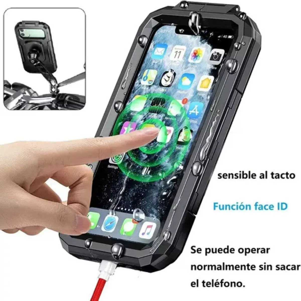 Soporte Base Para Celular Impermeable Espejo Moto Universal