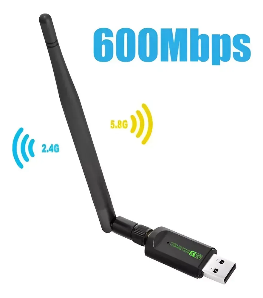 Receptor Antena Placa Usb Dual Wifi 2.4/5g 600mbps Bluetooth