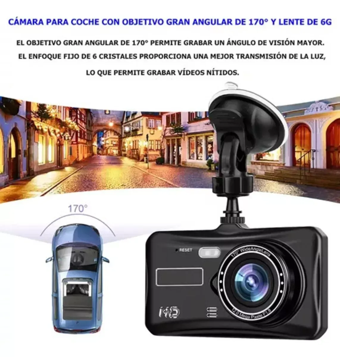 Cámara Video Para Carro Pantalla Táctil Hd 1080p + Trasera