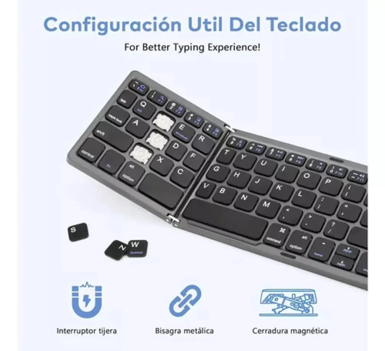 Mini Teclado Inalámbrico Bluetooth Plegable Con Panel Táctil