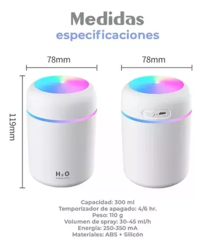 Humidificador Difusor Luces Led Rgb Multi Aromas Ambientador