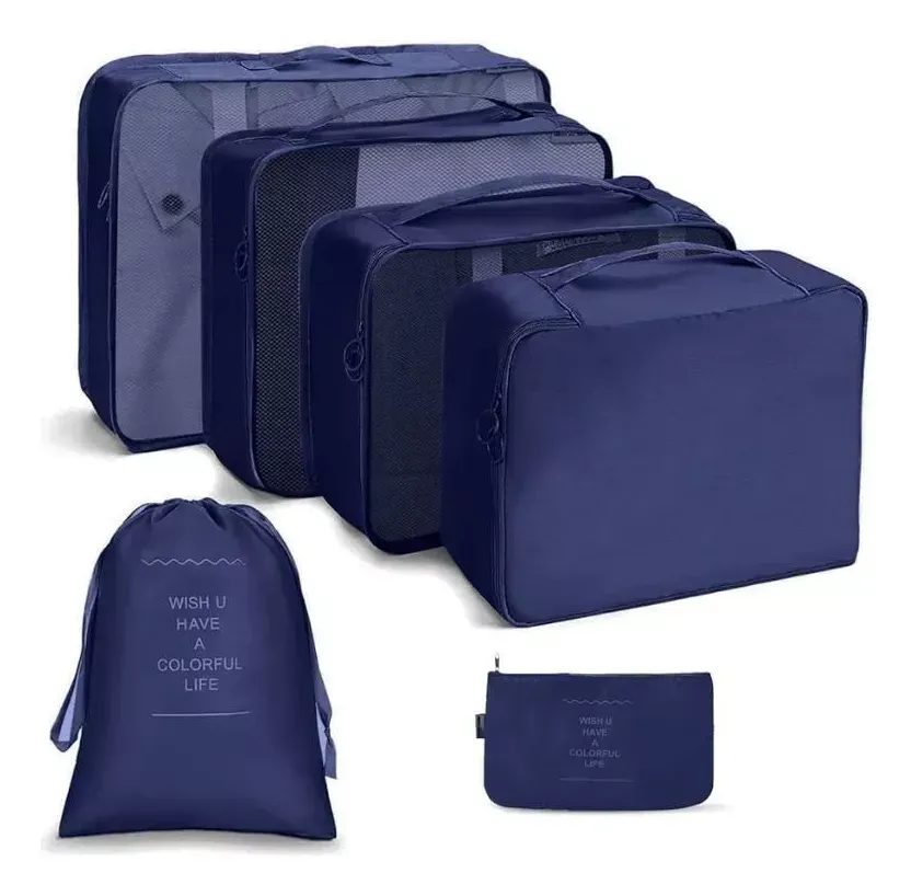 Organizador Kit Viajero 7 Unidades Color Azul