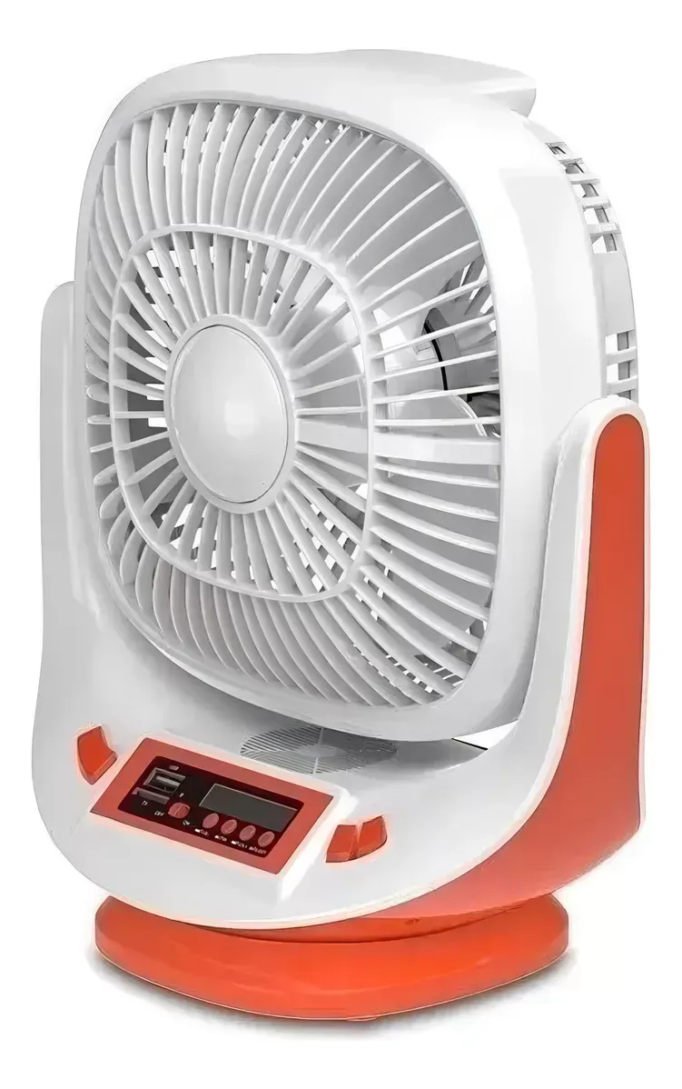 Ventilador Solar Bluetooth Radio Luz Emergencia Con Panel