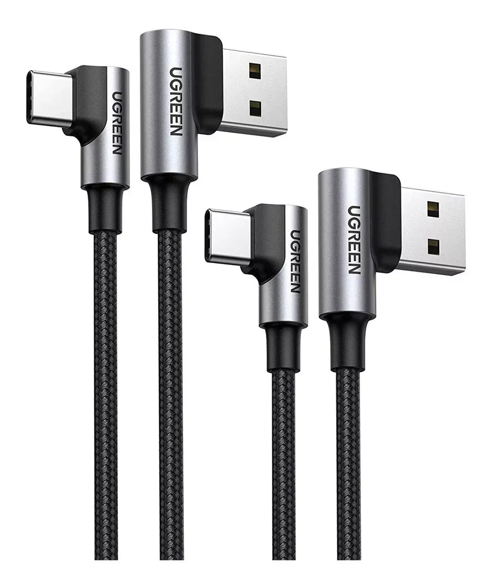 Cable Cargador Ugreen Usb C Angulo 90° 18w 480 Mbps 1 Metro