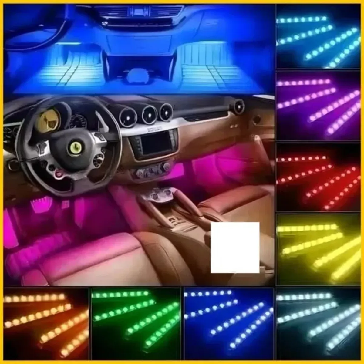 Tira Luces Interior Carro Led Rgb Audiorítmica App Bluetooth